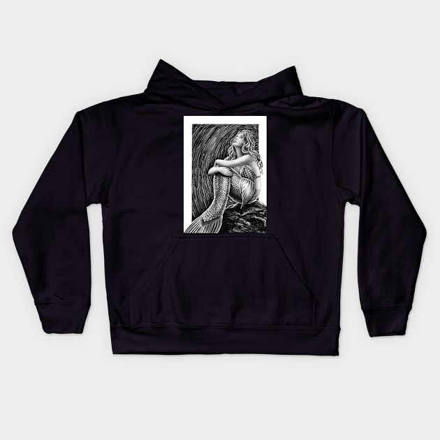 Longing Mermaid - Inktober 2020 Kids Hoodie by Jomeeo